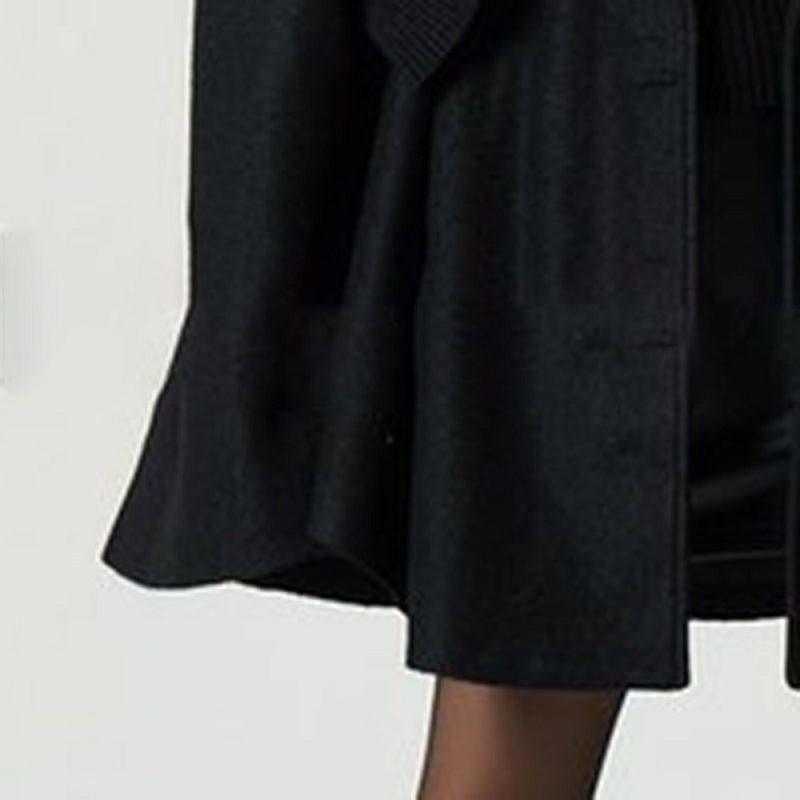 Gothic Women Wool Cape Coats Button Loose Casual Outerwear High Street Stylish Autumn Winter Warm Overcoat Female Black Top Coat 201027