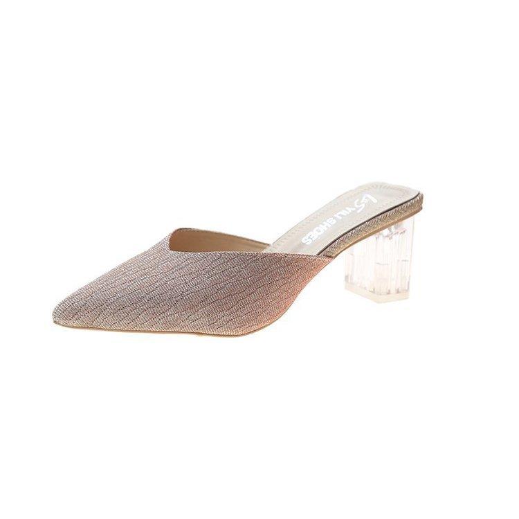 Baotou Half Drag Women's Summer Wear 2021 New Korean Thick Heel Pointed Sequin Fashion Crystal Heel Shoes, Black
Baotou Half Drag Women's Summer Wear 2021 New Korean Thick Heel Pointed Sequin Fashion Crystal Heel Shoes, Black