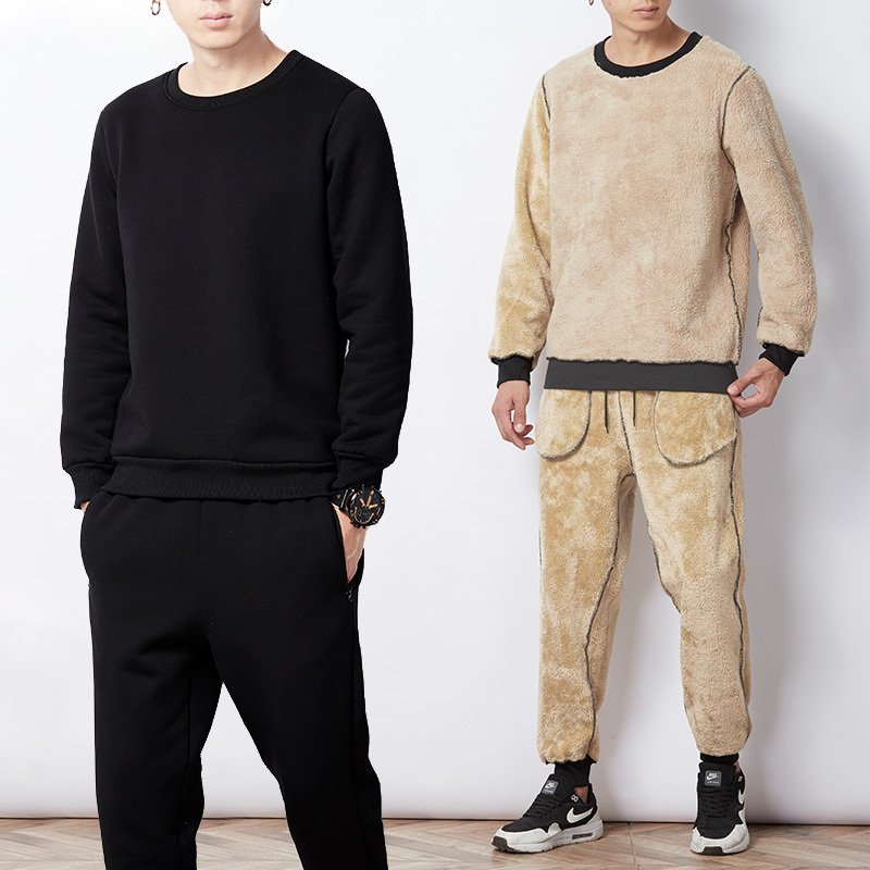 Hot thick winter male-neck sweater wool sweat-neck sweaters track pants 2 piece of sports clothes, Black
Hot thick winter male-neck sweater wool sweat-neck sweaters track pants 2 piece of sports clothes, Black