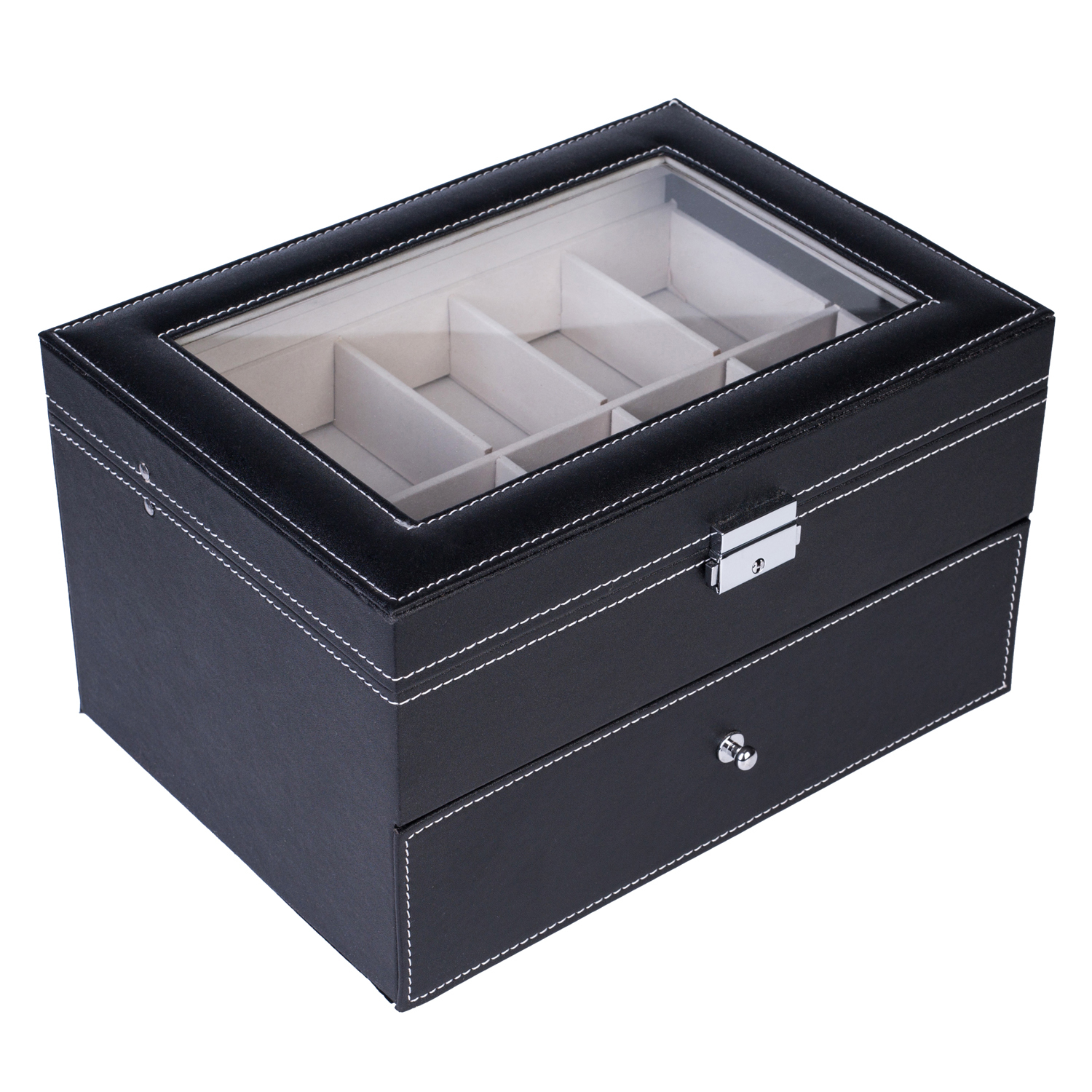 20 Compartments Watch Collection Box Leather Watch Display Show Case Box Dual Layers Elegant Jewelry Collection Storage Organizer Holder, Black
20 Compartments Watch Collection Box Leather Watch Display Show Case Box Dual Layers Elegant Jewelry Collection Storage Organizer Holder, Black