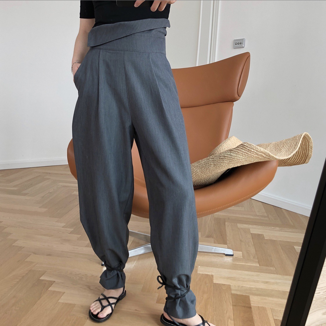 Women Reversible Wide Leg Pants High Waist Loose Casual Pants Trousers 2020 T200422