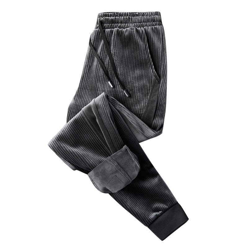 2021 New Corduroy Men Fashion Pants Fleece Beam Closed the Feet Elastic Waist Casual Veet Thicken Men's Trousers Axh9, Black
2021 New Corduroy Men Fashion Pants Fleece Beam Closed the Feet Elastic Waist Casual Veet Thicken Men's Trousers Axh9, Black