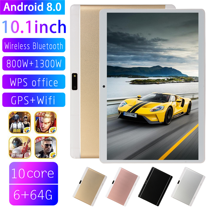 

New Tablet Pc 10.1 inch Android Tablets 1GB+16GB Octa Core 3g LTE Phone Call IPS computer WiFi GPS SIM Dual Camera child Christmas present, Silver