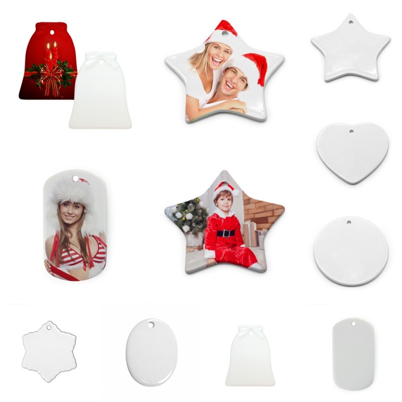 Blank Sublimation Ceramic Pendants Creative Round Square Star Shape Heat Transfer Printing DIY Ceramic Ornaments for Christmas Wedding
Blank Sublimation Ceramic Pendants Creative Round Square Star Shape Heat Transfer Printing DIY Ceramic Ornaments for Christmas Wedding
