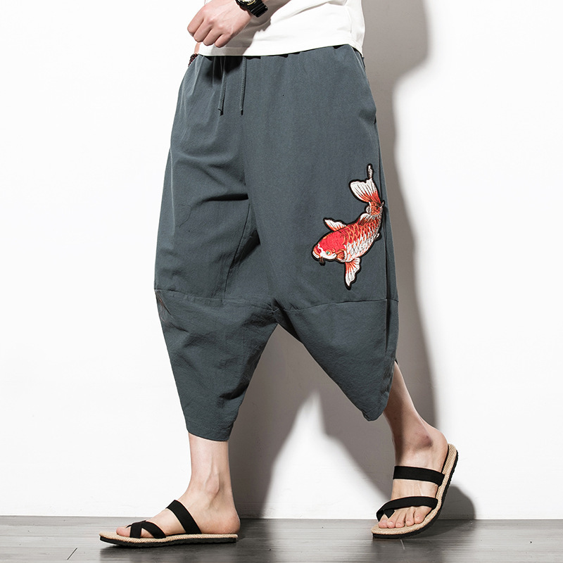 2021 Mens New Beach Male Summer Casual Calf-length Pants Man Carp Embroidery Baggy Loose Trousers Qtx6
2021 Mens New Beach Male Summer Casual Calf-length Pants Man Carp Embroidery Baggy Loose Trousers Qtx6