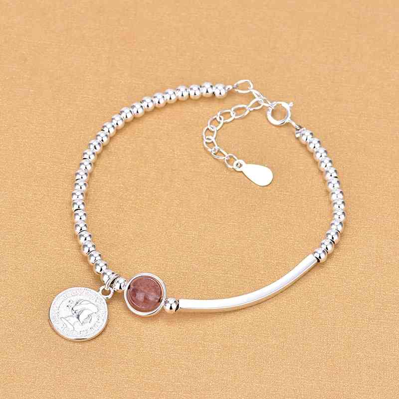 925 Sterling Silver Strawberry Crystal Round Bead Charm Statement Bracelet &bangle for Women Wedding Jewelry Sl112, Golden;silver
925 Sterling Silver Strawberry Crystal Round Bead Charm Statement Bracelet &bangle for Women Wedding Jewelry Sl112, Golden;silver
