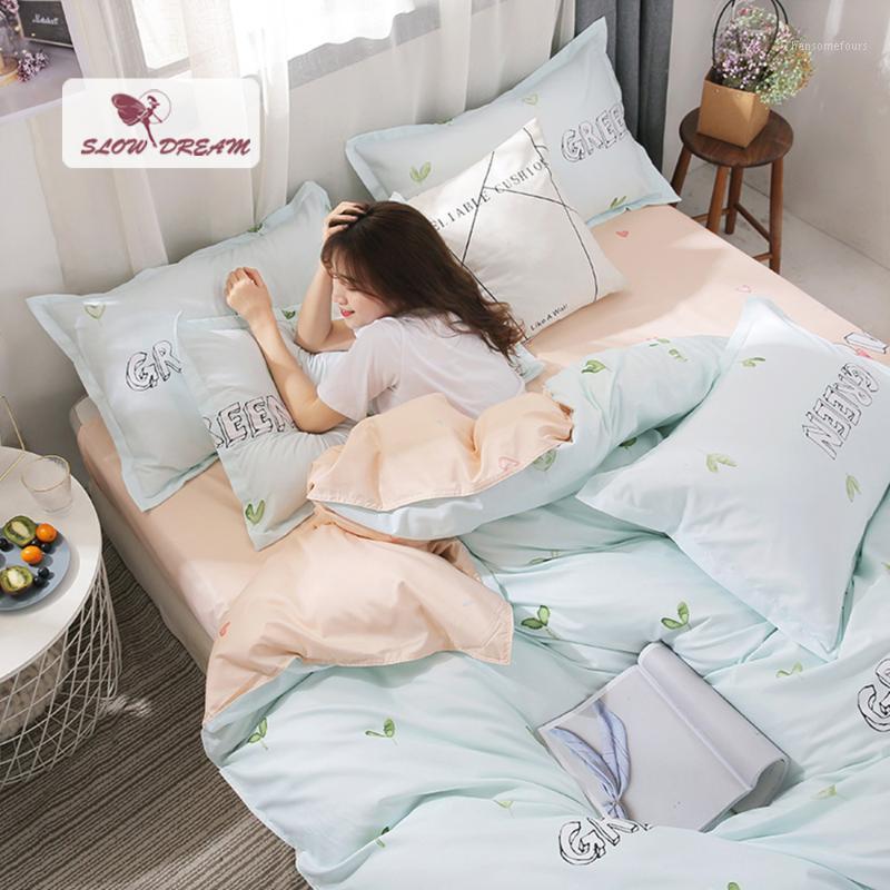 SlowDream Green Fresh Bedding Set For Girl Women Duvet Cover Comfortable Bedclothes Home Decor Double Size Queen King Bedspread1
SlowDream Green Fresh Bedding Set For Girl Women Duvet Cover Comfortable Bedclothes Home Decor Double Size Queen King Bedspread1