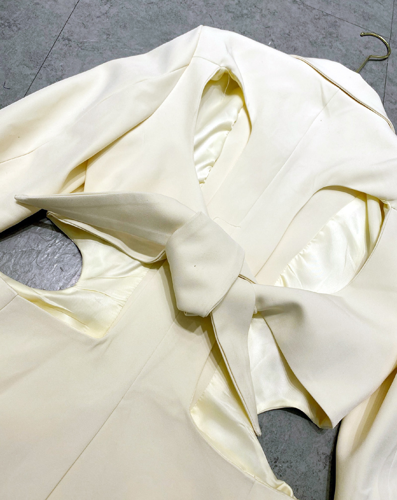 GetSpring Women Blazer Single Button Long Sleeve Ladies White Coat Hollow Out Irregular Women's Suit Jacket Summer 201114