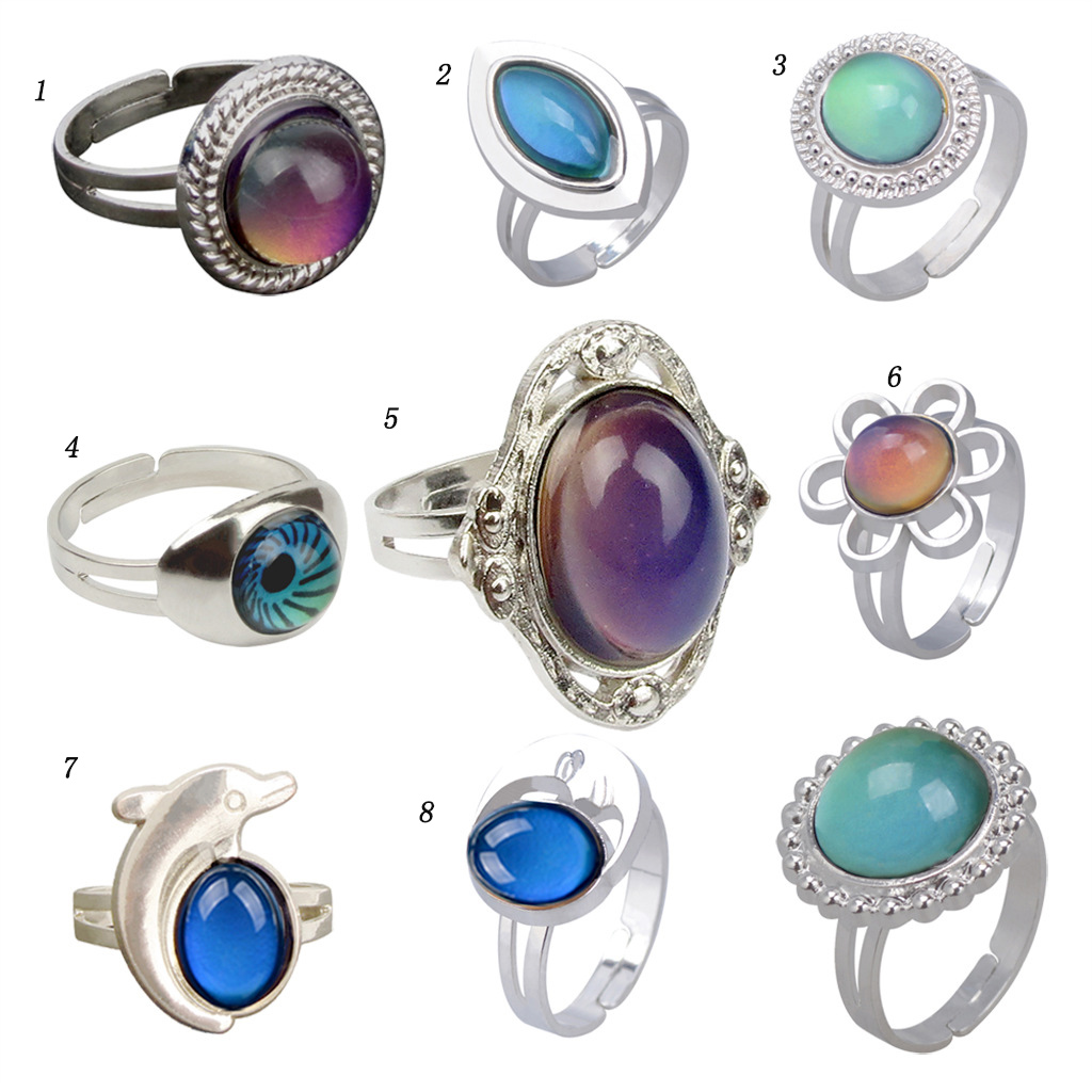 Eyes Straw hat sunflowers Moon mood ring change color open djustable grown-up student ring, Silver
Eyes Straw hat sunflowers Moon mood ring change color open djustable grown-up student ring, Silver