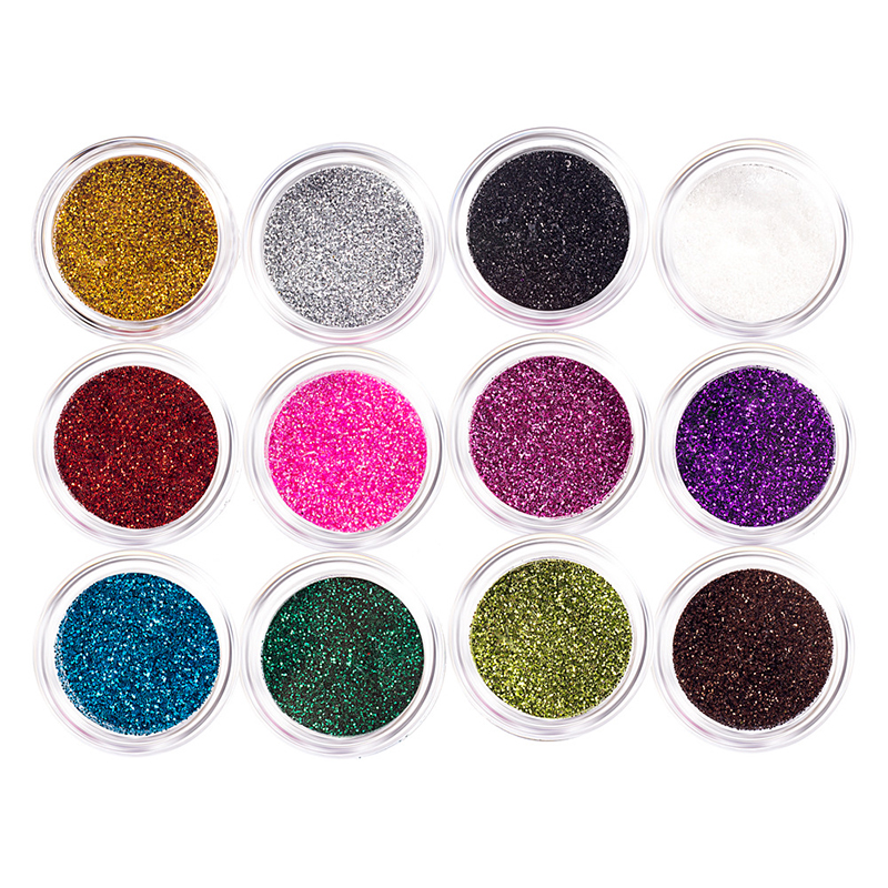 12 Colors Glitter Nail Sequins Powder Cosmetic Festival Chunky Body Manicure Craft Glitter