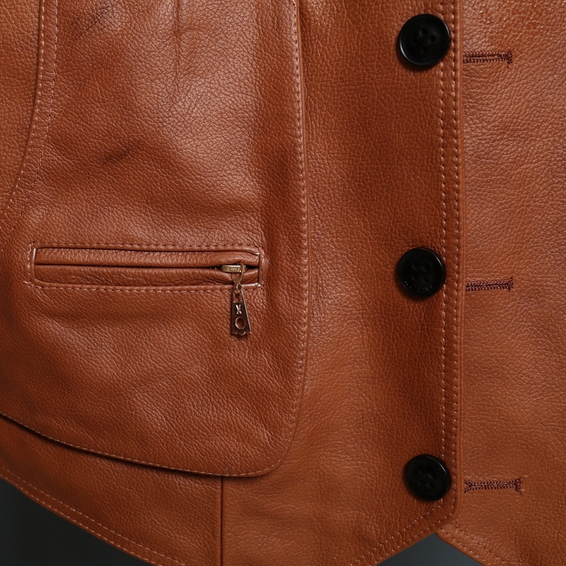 BONJEAN New Arrival Leather Motorcycle Vest Mens Slim Fit Real Brown Cow Genuine Leather Waistcoat Bikers Vest Size L-8XL 201216
