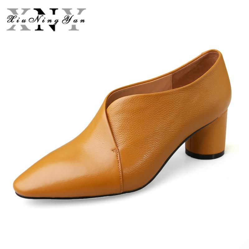 Xiuningyan Shoes Woman Genuine Leather Women's Pumps Office Career Round Toe Block Heel Fashion Lady Dress Pumps Plus Size 33-40, Beige
Xiuningyan Shoes Woman Genuine Leather Women's Pumps Office Career Round Toe Block Heel Fashion Lady Dress Pumps Plus Size 33-40, Beige