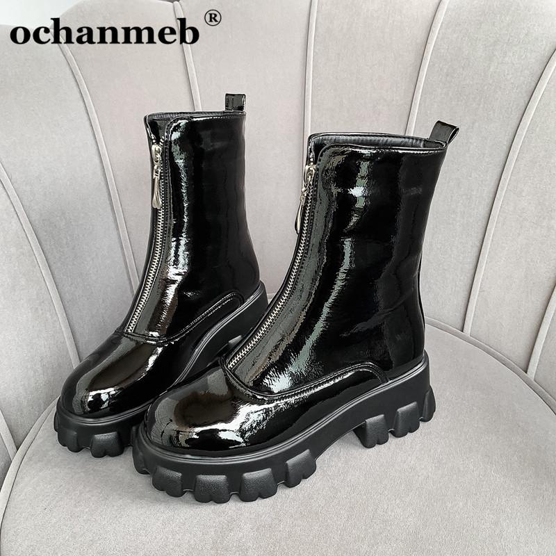 ochanme Large Size 46 Women Platform Goth Boots Woman Shiny Patent Leather Front Zipper White Boots Chunky Heels Motorcycle Boot, Black no plush in
ochanme Large Size 46 Women Platform Goth Boots Woman Shiny Patent Leather Front Zipper White Boots Chunky Heels Motorcycle Boot, Black no plush in