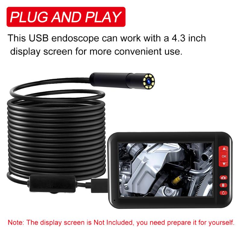 Industrial Endoscope Borescope Inspection Camera Built-in 8pcs LEDs 8mm Lens IP67 Waterproof USB Endoscope Inspection Camera
Industrial Endoscope Borescope Inspection Camera Built-in 8pcs LEDs 8mm Lens IP67 Waterproof USB Endoscope Inspection Camera