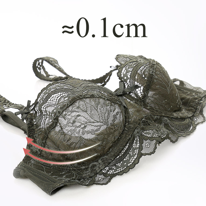New White Transparent Women Bra And Panties Set gerie Sexy Plus Size C D E Cup Push Up Brassiere Lace Underwear Sets For Girl Y1230