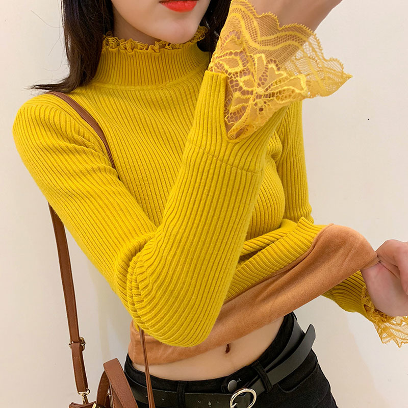 Winter Woman's Knitted Border Lace Jumper Women's More Velvet Keep Warm R389 Sweater 5nm5, Black
Winter Woman's Knitted Border Lace Jumper Women's More Velvet Keep Warm R389 Sweater 5nm5, Black