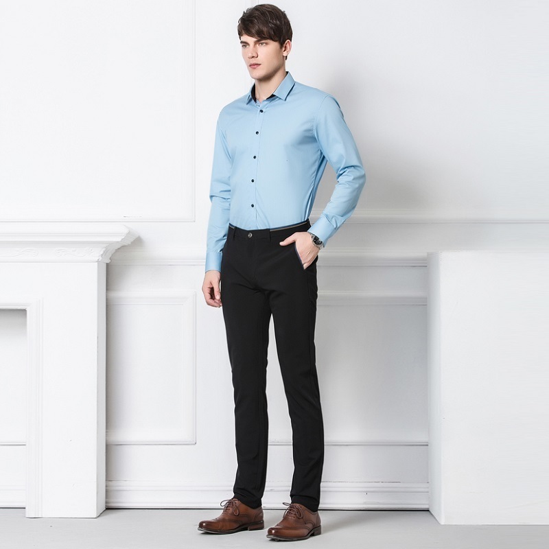 Spring Non-Iron Dress Men Classic Pants Fashion Business Chino Pant Male Stretch Slim Fit Elastic Long Casual Black Trouser 201125