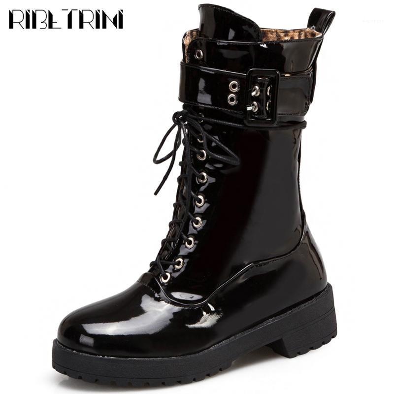 RIBETRINI Female Low Heel Lace Up Mid Calf Shoes Round Toe Buckle Motorcycle Women Boots New Design Platform Boots1, White
RIBETRINI Female Low Heel Lace Up Mid Calf Shoes Round Toe Buckle Motorcycle Women Boots New Design Platform Boots1, White