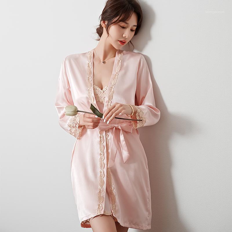 2PCS Sleep Set Satin Lady Sexy Kimono Robe Gown Women Lace Patchwork Nightdress Nightgown Casual Intimate Lingerie Home Clothes1, Gray
2PCS Sleep Set Satin Lady Sexy Kimono Robe Gown Women Lace Patchwork Nightdress Nightgown Casual Intimate Lingerie Home Clothes1, Gray