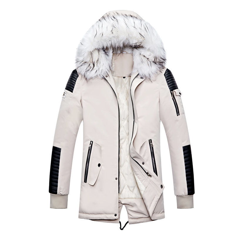 Brand Men's Winter Fashion Thick Warm Coats Male PU Patchwork Soft Fur Collar Hooded Parkas Medium Long Windbreaker Men WPHY, Beige
Brand Men's Winter Fashion Thick Warm Coats Male PU Patchwork Soft Fur Collar Hooded Parkas Medium Long Windbreaker Men WPHY, Beige
