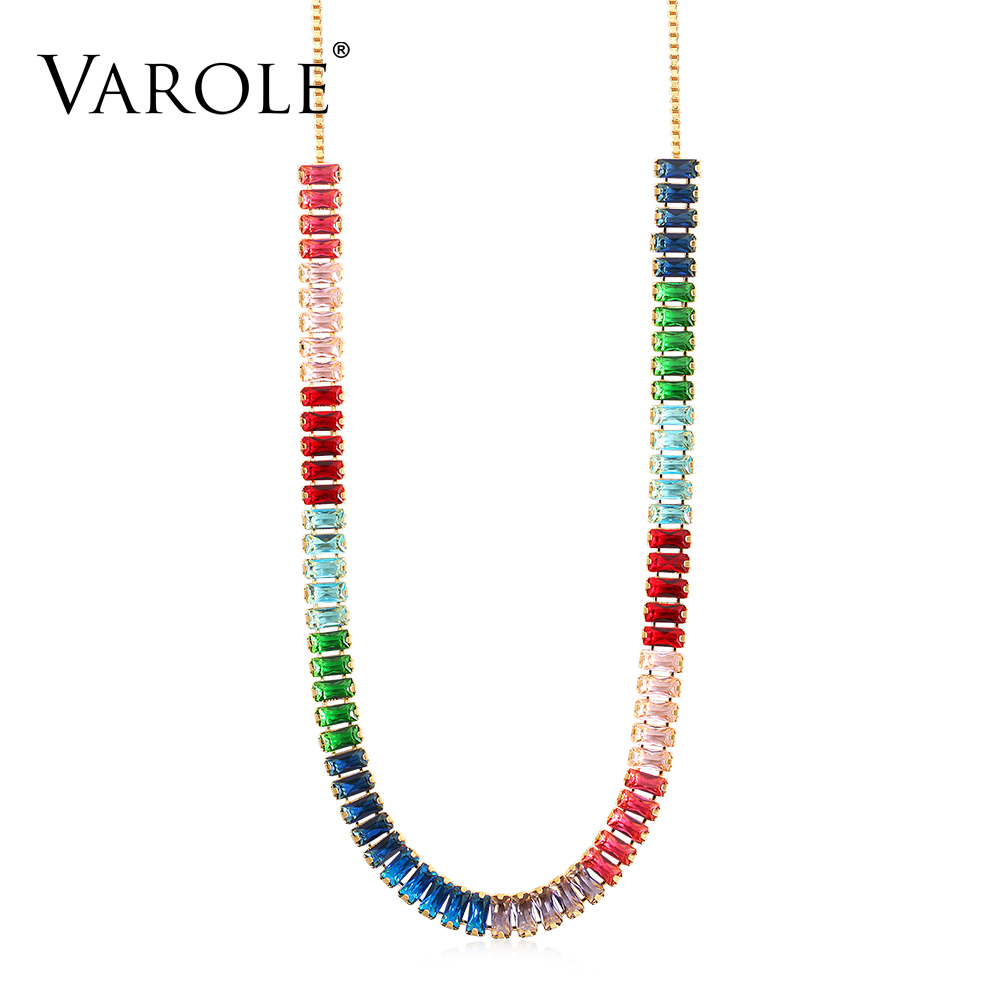 VAROLE 28in(Adjustable size) Choker Necklace Women Gold Color Geometric Femme Colorful Crystal Pendant Necklaces Fashion Jewelry
VAROLE 28in(Adjustable size) Choker Necklace Women Gold Color Geometric Femme Colorful Crystal Pendant Necklaces Fashion Jewelry