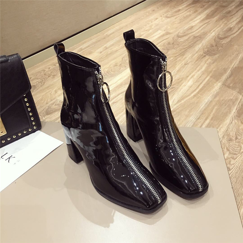 Warm-skinned 2020 Winter Ankle Patent Leather Heels High Toe Square Foot Zipper Gothic Women's Boots P7qh, Black
Warm-skinned 2020 Winter Ankle Patent Leather Heels High Toe Square Foot Zipper Gothic Women's Boots P7qh, Black