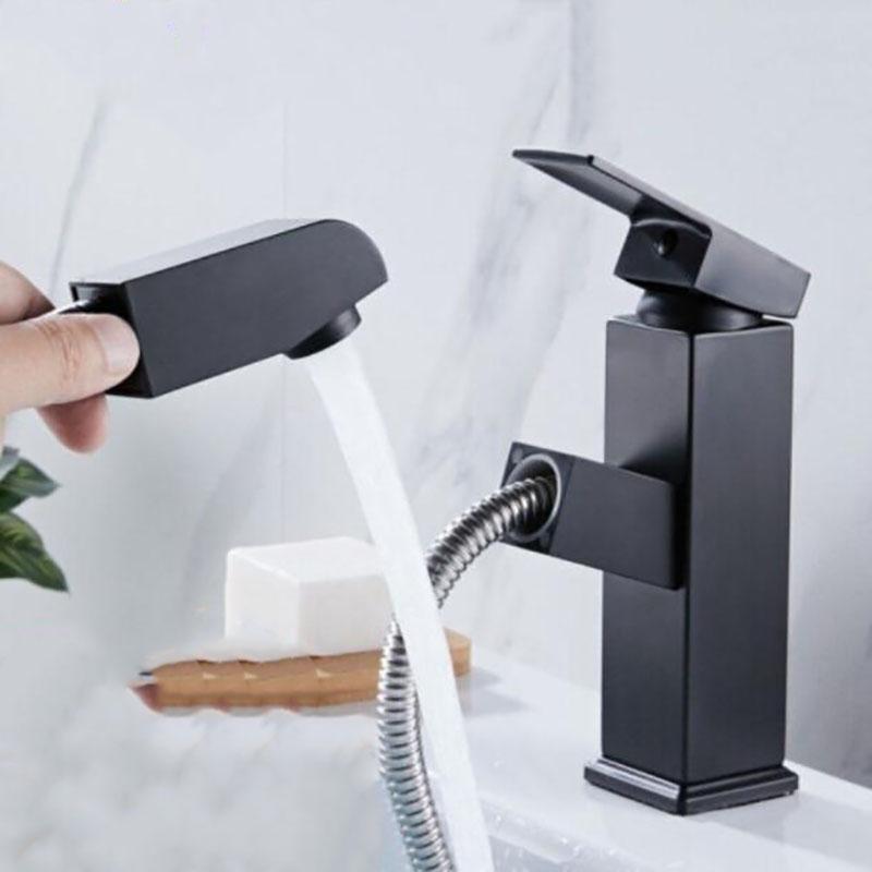 Square Pull Out Bathroom Basin Sink Faucet Hot Cold Water Mixer Tap Single Handle Faucets With Nozzle Spray Kitchen Faucet
Square Pull Out Bathroom Basin Sink Faucet Hot Cold Water Mixer Tap Single Handle Faucets With Nozzle Spray Kitchen Faucet