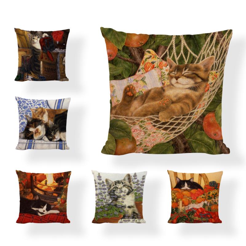 Cushion/Decorative Pillow Cute Kitten Pattern Cushion Set Linen 45*45 CM Hammock Flower Small Fish Pillowcase Home Sofa Personality Decorati
Cushion/Decorative Pillow Cute Kitten Pattern Cushion Set Linen 45*45 CM Hammock Flower Small Fish Pillowcase Home Sofa Personality Decorati