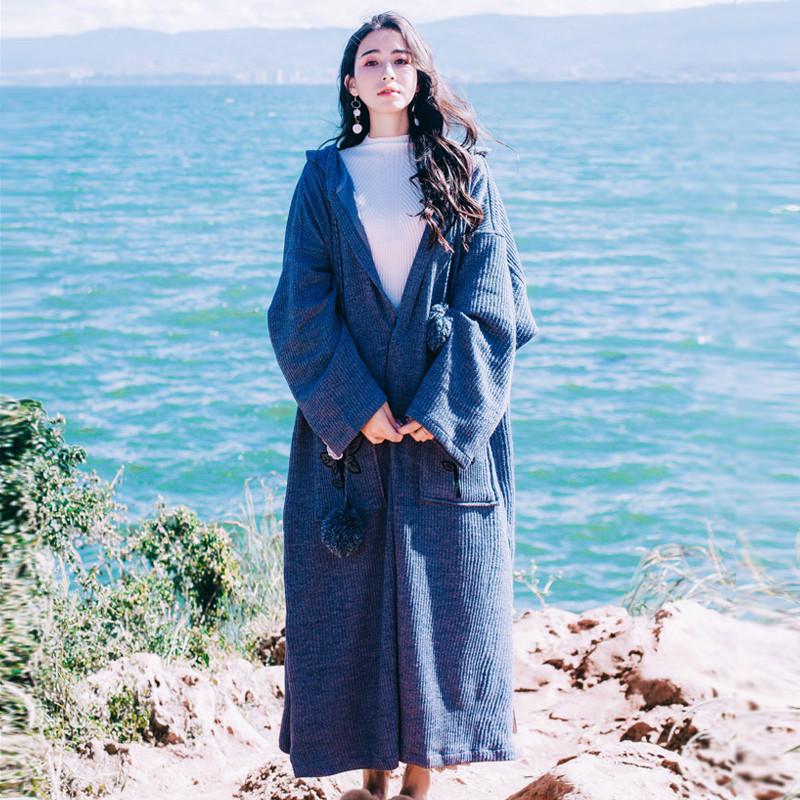2020 Vintage Spring Autumn Long Sweater Coat Women Korean Loose Thick Long Knit Hooded Lazy Cardigan Jackets Overcoats XA275, Blue gray
2020 Vintage Spring Autumn Long Sweater Coat Women Korean Loose Thick Long Knit Hooded Lazy Cardigan Jackets Overcoats XA275, Blue gray