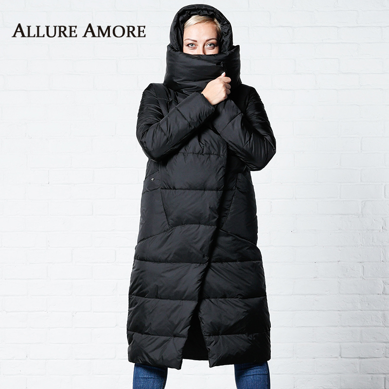 Winter Jackets Women Coats Windproof High Collar Women's Parka Female Long Jacket Removable Hooded Woman Coat Puffer AllureAmore T200319