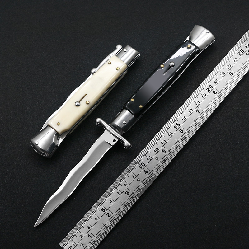 9.84 inch 440c mirror blade steel automatic tactical folding knife outdoor EDC hunting tool with Kitchen dinner cutter
9.84 inch 440c mirror blade steel automatic tactical folding knife outdoor EDC hunting tool with Kitchen dinner cutter