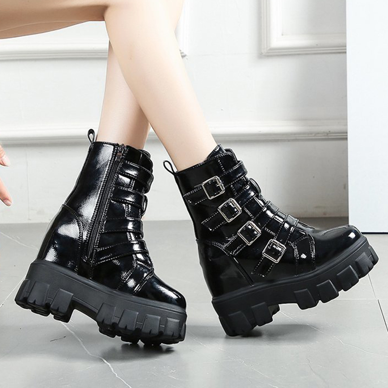 Lucyever fashion double-fisted chunky black women patent leather platform ankle boots women's punk-style booties sneakers M3SC
Lucyever fashion double-fisted chunky black women patent leather platform ankle boots women's punk-style booties sneakers M3SC
