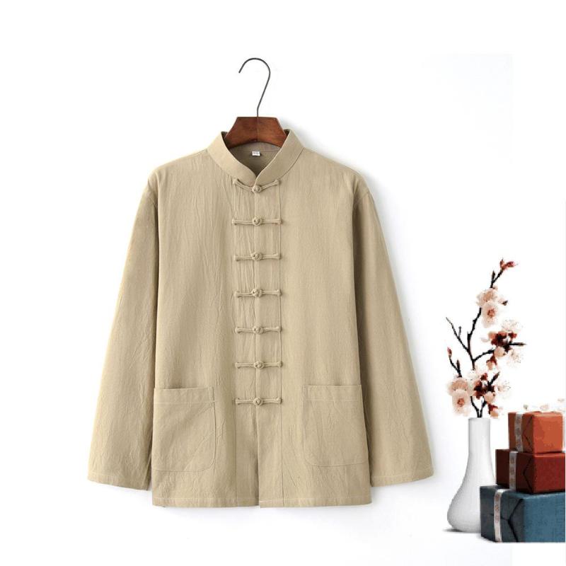 Chinese Traditional Mandarin Collar Tang Top Casual Shirt Loose Cotton Single Breasted Tai Chi Garment Plus Size 3XL, Beige
Chinese Traditional Mandarin Collar Tang Top Casual Shirt Loose Cotton Single Breasted Tai Chi Garment Plus Size 3XL, Beige