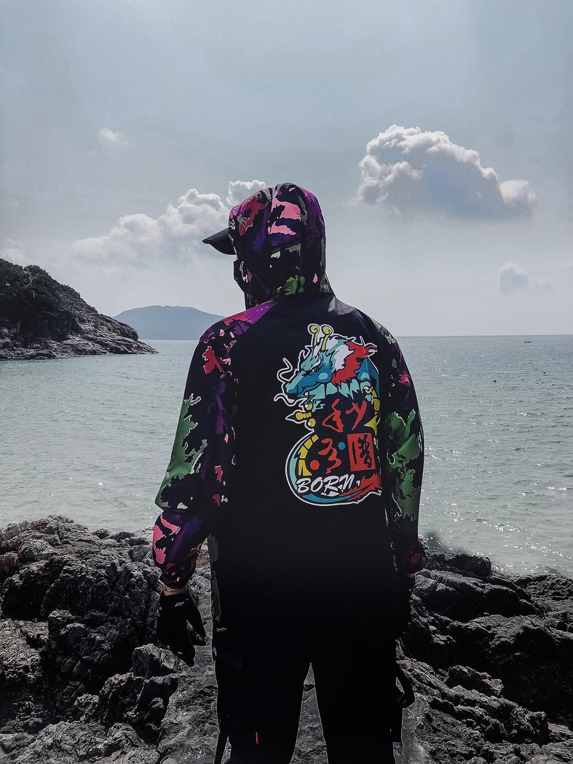 Dragon Bomber Jacket Men Outwear Streetwear Hip Hop Baseball Jacket Hooded Thin Windbreaker Jackets Fashion Patchwork Clothes T200117
