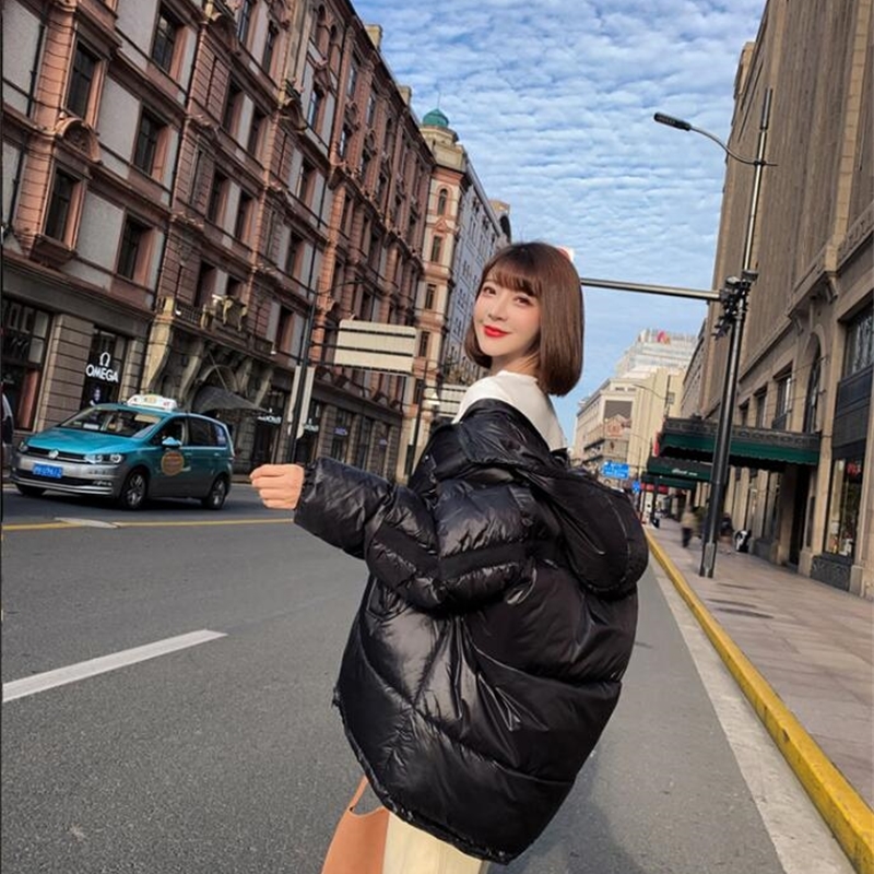 Manteaux femme manches longues capuche pais chaud lche hiver manteau femmes coton-rembourr moyen long Sustans 201217