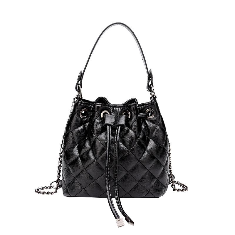 Women's bag 2021 new trend single shoulder diagonal bag fashion classic diamond chain bucket casual retro female handbag, Black
Women's bag 2021 new trend single shoulder diagonal bag fashion classic diamond chain bucket casual retro female handbag, Black
