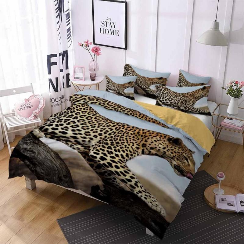 Leopard Bedding Set High Quality Duvet Cover Animal Comforter soft Single Full Queen King Bed Linen with Pillowcases, As picture
Leopard Bedding Set High Quality Duvet Cover Animal Comforter soft Single Full Queen King Bed Linen with Pillowcases, As picture