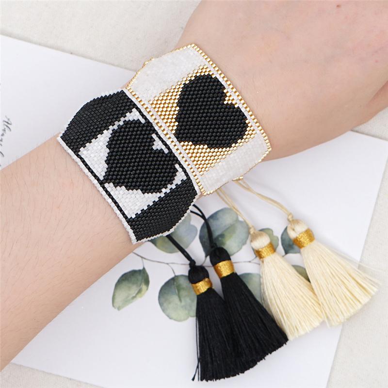 Beaded, Strands Women Miyuki Bracelets Beach Heart Bracelet Boho Ethnic Handmade Woven Tassel Bead Pulsera Mujer Moda Gift
Beaded, Strands Women Miyuki Bracelets Beach Heart Bracelet Boho Ethnic Handmade Woven Tassel Bead Pulsera Mujer Moda Gift