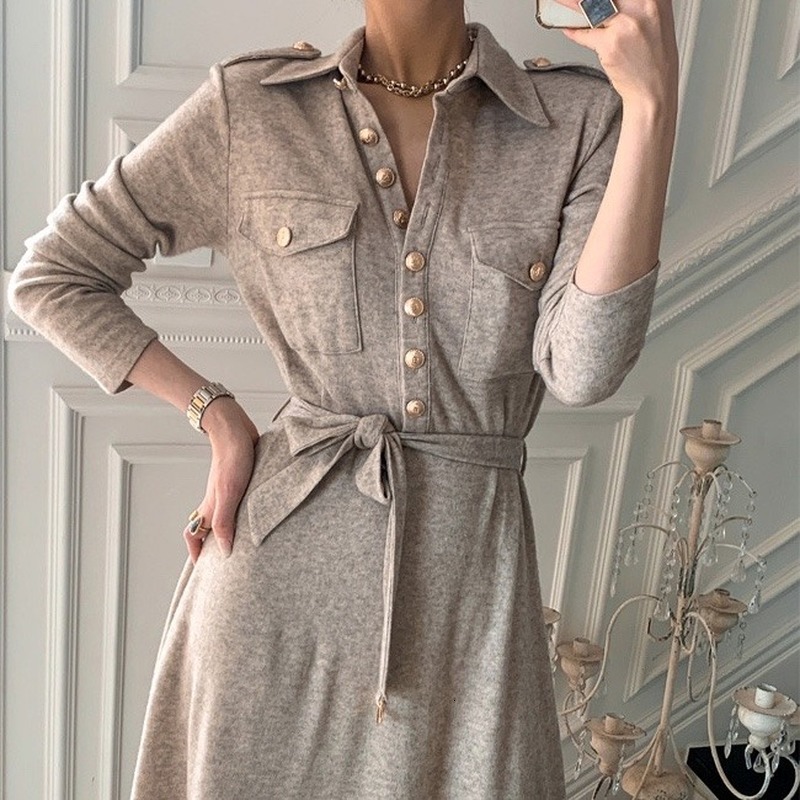 2021 New Single Female Dress Breasted Pockets Women's Dresses Banners Lady of the Office Empire Mid-calf's To-line Waist Dressed 73A2, Black
2021 New Single Female Dress Breasted Pockets Women's Dresses Banners Lady of the Office Empire Mid-calf's To-line Waist Dressed 73A2, Black