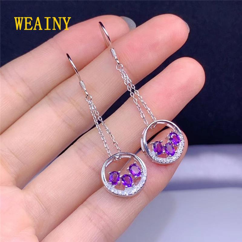 WEAINY s925 Sterling Silver Natural Amethyst Dangle Earrings, Gemstone Birthstone,Women's long earrings
WEAINY s925 Sterling Silver Natural Amethyst Dangle Earrings, Gemstone Birthstone,Women's long earrings