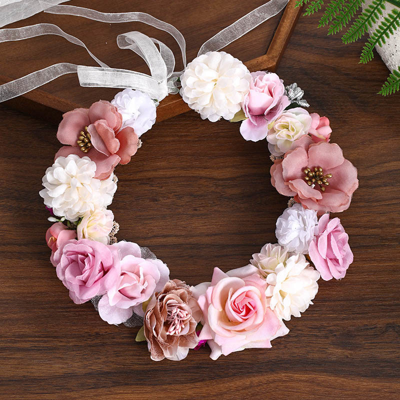 GETNOIVAS Boho Flower Girl Crown Headpiece Bohemia Floral Hair Wreath Headband Women Hairwear Wedding Bridal Hair Accessories SL LJ200903