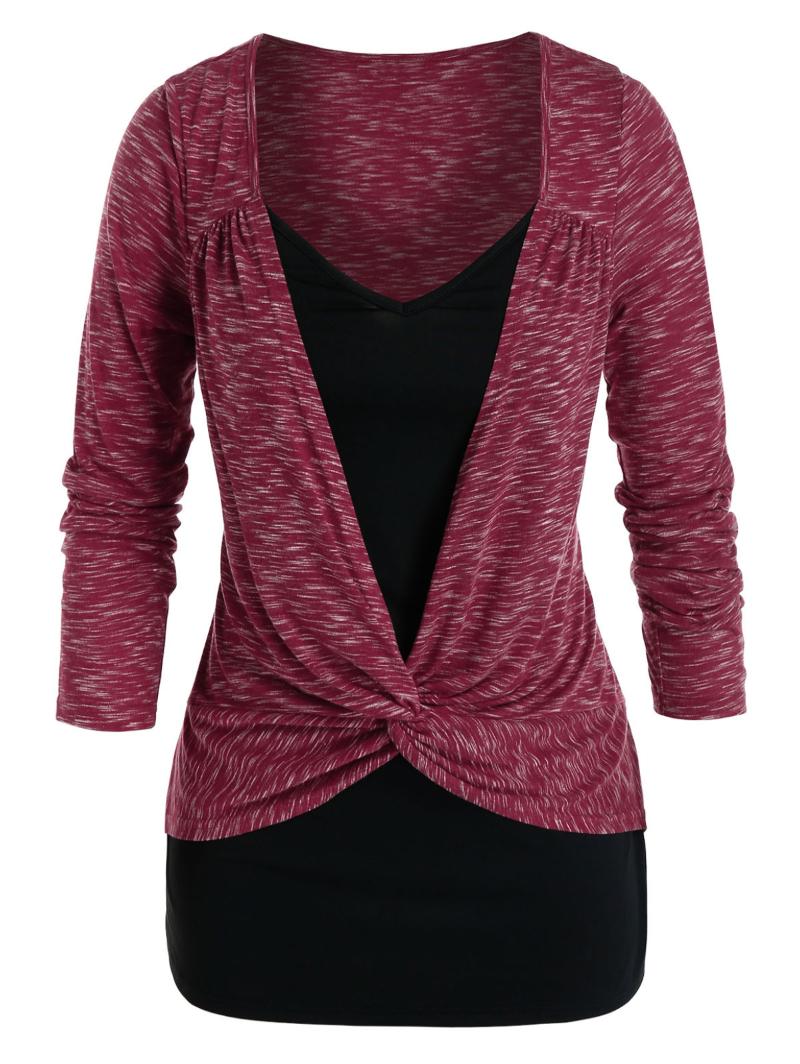 ROSEGAL Casual Loose Tshirt Women Autumn Plus Size Space Dye Twisted Two Tone Ruched Tunic Tee Female Long Sleeve Fashion Tops, Dark slate grey
ROSEGAL Casual Loose Tshirt Women Autumn Plus Size Space Dye Twisted Two Tone Ruched Tunic Tee Female Long Sleeve Fashion Tops, Dark slate grey