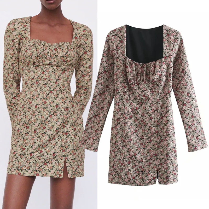 2021 New Vintage Floral Print Mini Women Square Neck Long Sleeve Chest Pleated Dresses Ladies Hem Front Slit Elegant Dress V8nr
2021 New Vintage Floral Print Mini Women Square Neck Long Sleeve Chest Pleated Dresses Ladies Hem Front Slit Elegant Dress V8nr