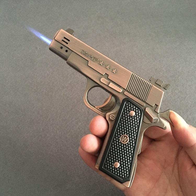 New Arrival Genuine PPK607 Two-barrel Gun Lighter Full Metal Simulation Creativity 64 Model Inflatable Two-fire Gun Torch
New Arrival Genuine PPK607 Two-barrel Gun Lighter Full Metal Simulation Creativity 64 Model Inflatable Two-fire Gun Torch