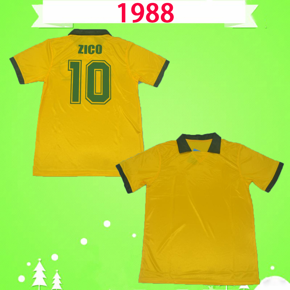 1988 Brasil retro soccer jerseys Vintage #10 ZICO home yellow 88 Müller Renato Gaúcho Raà Valdo Classic Brasil football shirts, Black;yellow
1988 Brasil retro soccer jerseys Vintage #10 ZICO home yellow 88 Müller Renato Gaúcho Raà Valdo Classic Brasil football shirts, Black;yellow