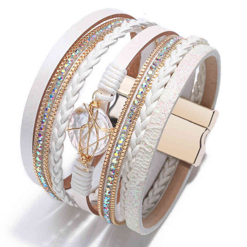 Bangle Charm Bracelets Woven Natural Shell Baroque Pearl Women's Accessories