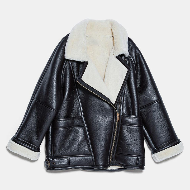 Winter Coat Fashion New Casual Thicken Warm Motorcycle Jacket Women Loose Pilot PU Jacket Quality Wild Parkas Female A88 201020