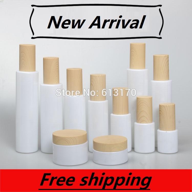 120ml,100ml,60ml,30ml,20ml White Glass Lotion Pump Bottle,Wood Grain Cap,30g 50g Empty Cream Jar,Cosmetic Packing Bottle
120ml,100ml,60ml,30ml,20ml White Glass Lotion Pump Bottle,Wood Grain Cap,30g 50g Empty Cream Jar,Cosmetic Packing Bottle
