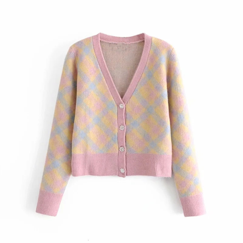 2021 New Pink Argyle Knitted Women Winter v Neck Plaid Cropped Cardigan Woman Long Sleeve Kawaii Sweater Klpa
2021 New Pink Argyle Knitted Women Winter v Neck Plaid Cropped Cardigan Woman Long Sleeve Kawaii Sweater Klpa