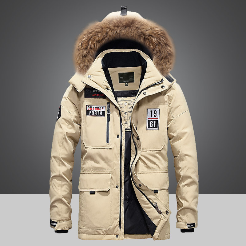 Winter Down Coat Men White Duck Down Parkas Jacket Men's Thick Warm Snow Parka Jacket Overcoat Windbreaker Hooded Warm Parkas 201103